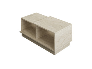 Mesa baja de madera "Consept" - 90 x 45 x 36 cm - Travertino