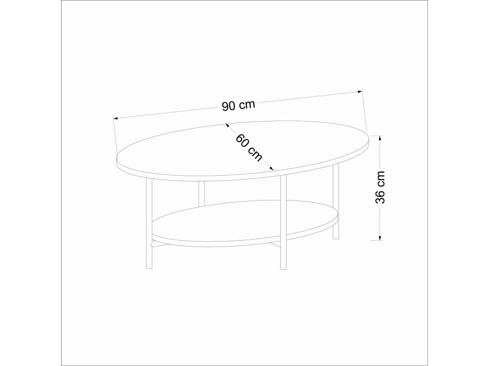 Mesa de centro de madera «Elis» - 90 x 60 x 36 cm - Travertino
