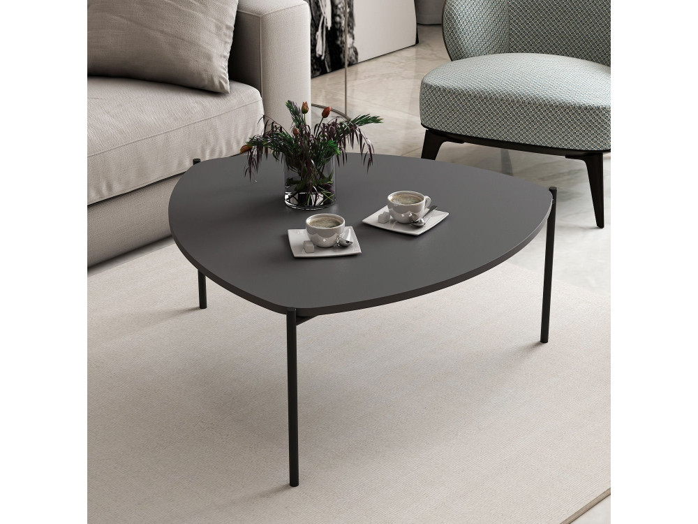 Mesa baja de madera "Lenny" - 90 x 89 x 40 cm - Antracita