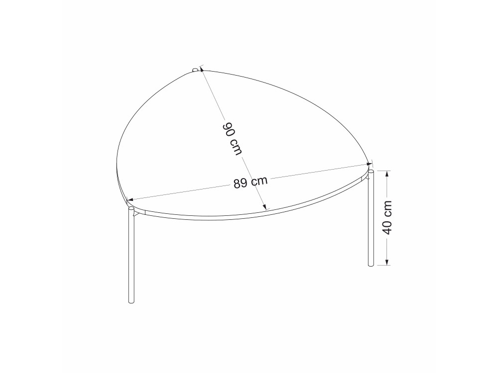 Mesa baja de madera "Lenny" - 90 x 89 x 40 cm - Nogal