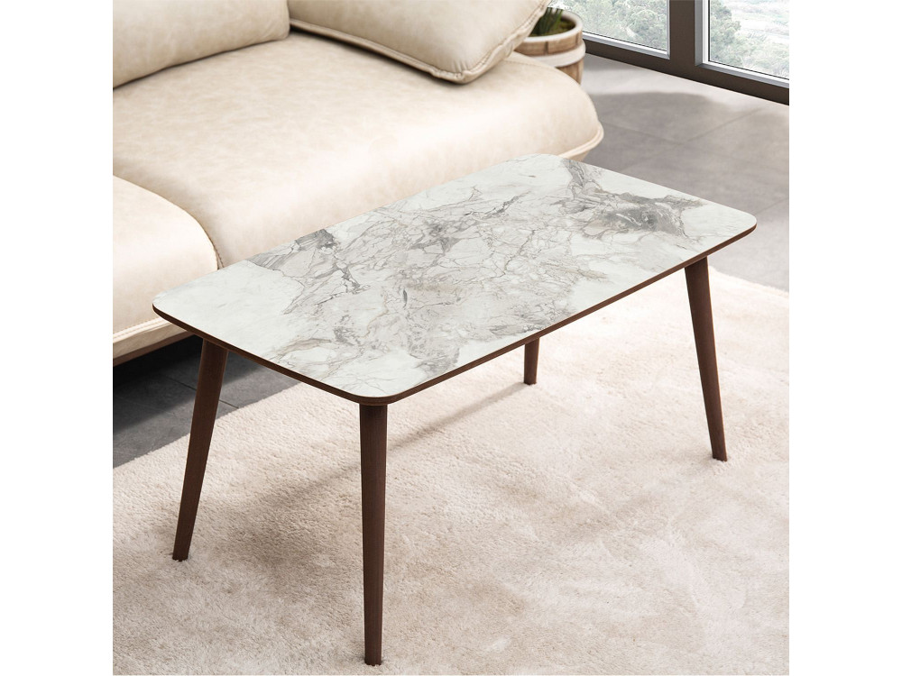 Mesa baja de madera "Luci" 100 x 53 x 45 cm - Blanca