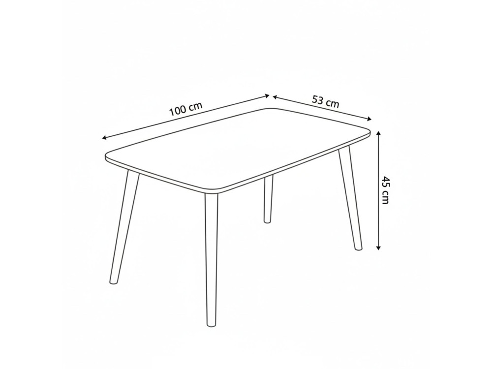 Mesa baja de madera "Luci" 100 x 53 x 45 cm - Blanca