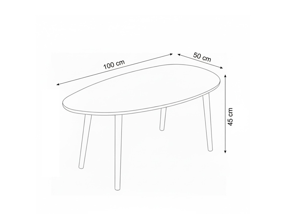 Mesa baja de madera "Nora" 100 x 50 x 45 cm - Nogal