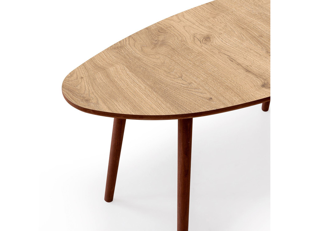 Mesa baja de madera "Nora" 100 x 50 x 45 cm - Roble