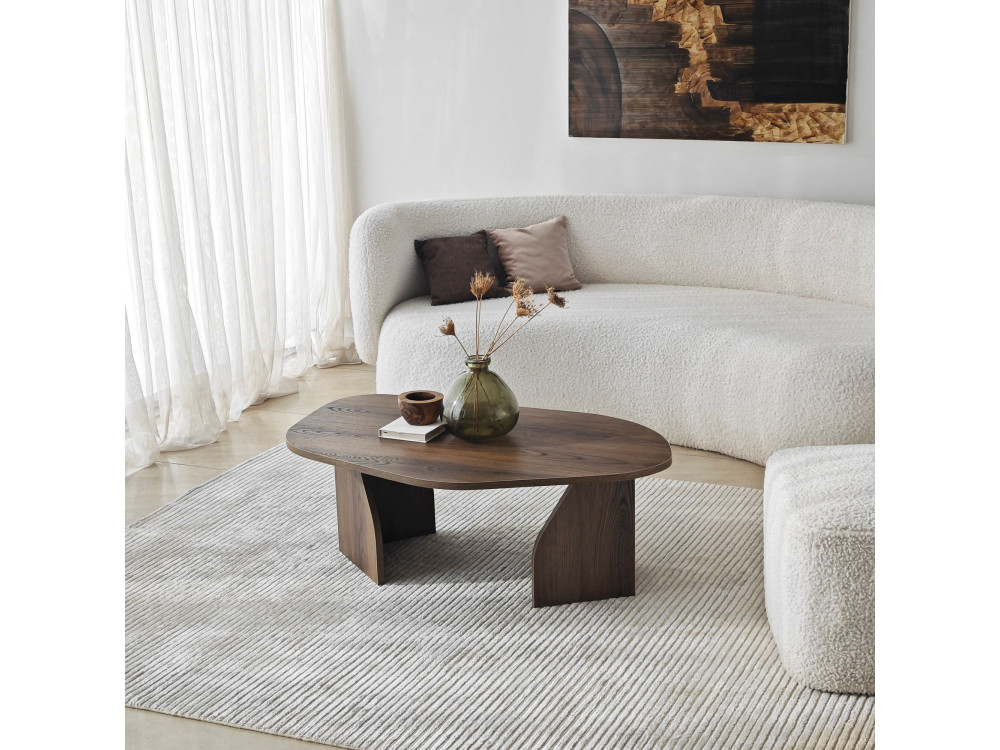 Mesa baja de madera "Rock" 100 x 60 x 35 cm - Nogal