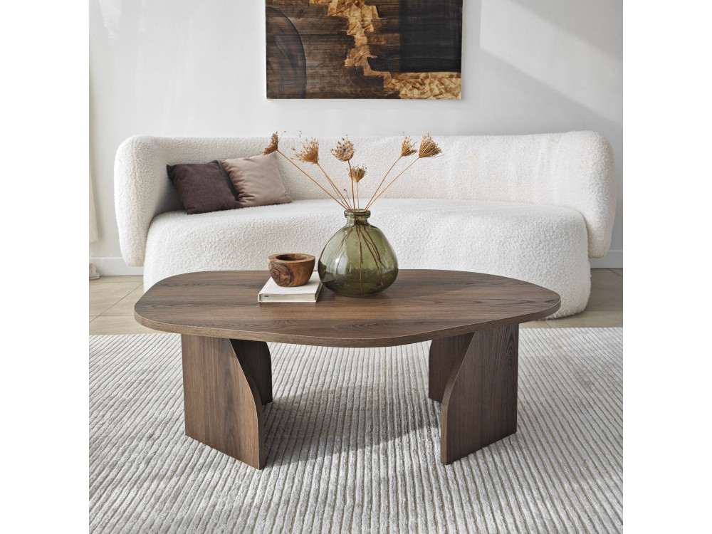 Mesa baja de madera "Rock" 100 x 60 x 35 cm - Nogal