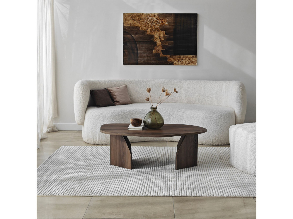 Mesa baja de madera "Rock" 100 x 60 x 35 cm - Nogal