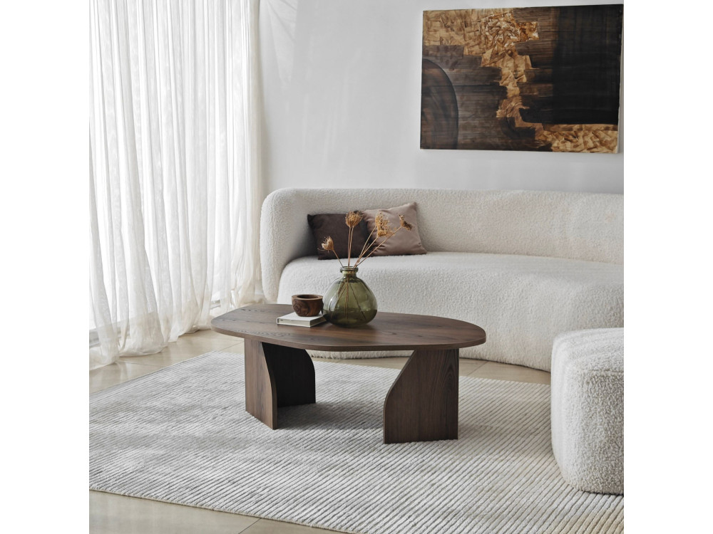 Mesa baja de madera "Rock" 100 x 60 x 35 cm - Nogal