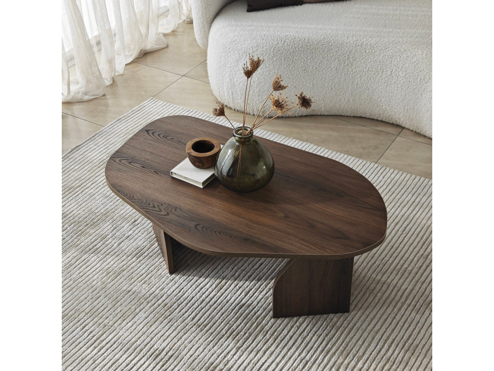 Mesa baja de madera "Rock" 100 x 60 x 35 cm - Nogal