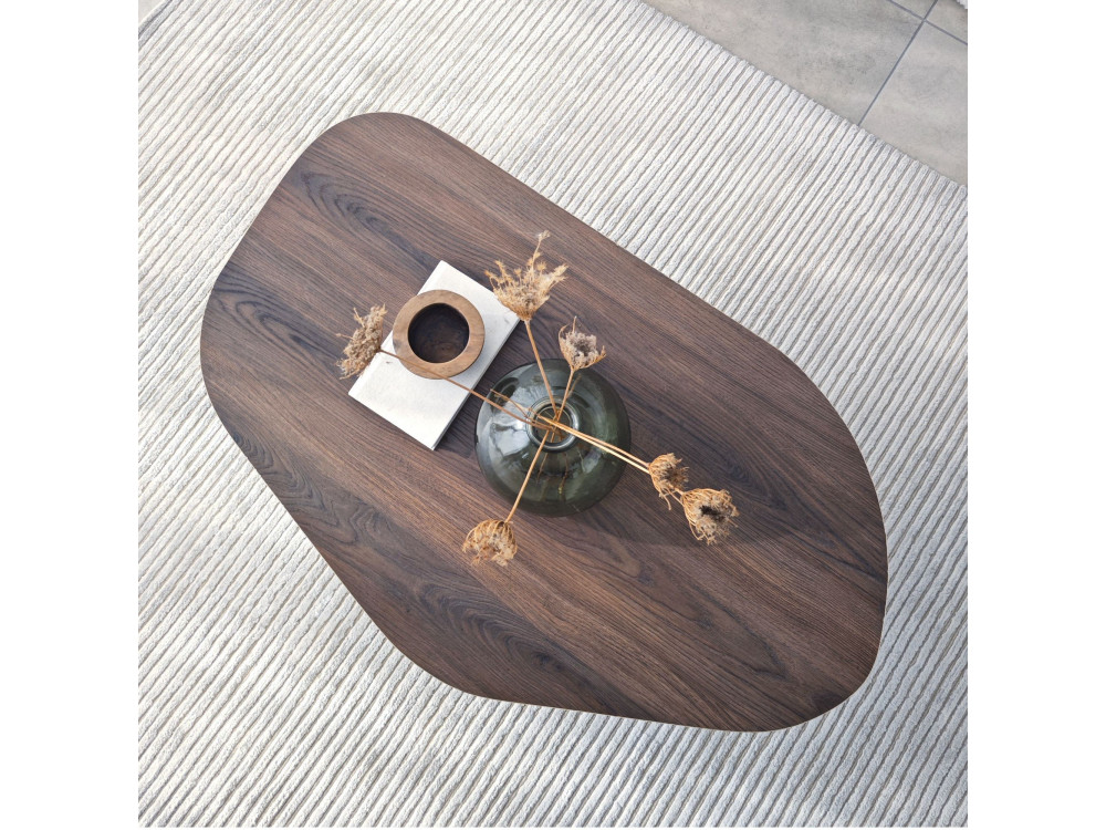 Mesa baja de madera "Rock" 100 x 60 x 35 cm - Nogal