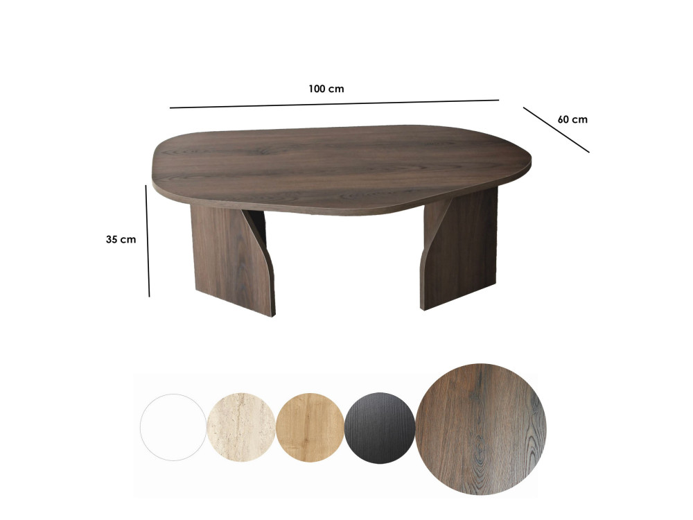Mesa baja de madera "Rock" 100 x 60 x 35 cm - Nogal