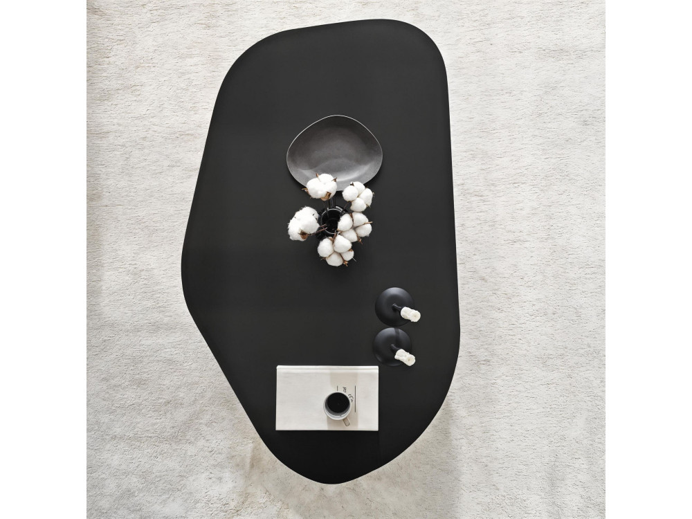 Mesa baja de madera "Rock" 100 x 60 x 35 cm - Negra