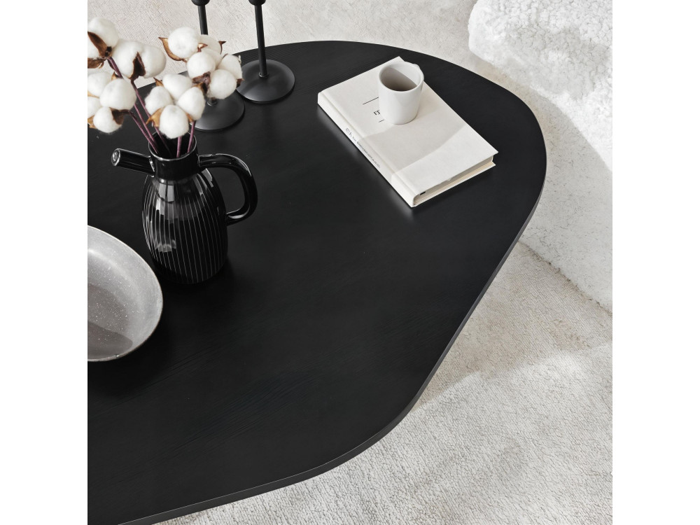 Mesa baja de madera "Rock" 100 x 60 x 35 cm - Negra