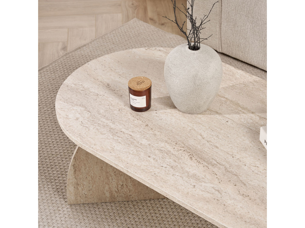 Mesa baja de madera "Melina" 120 x 60 x 40 cm - Travertino