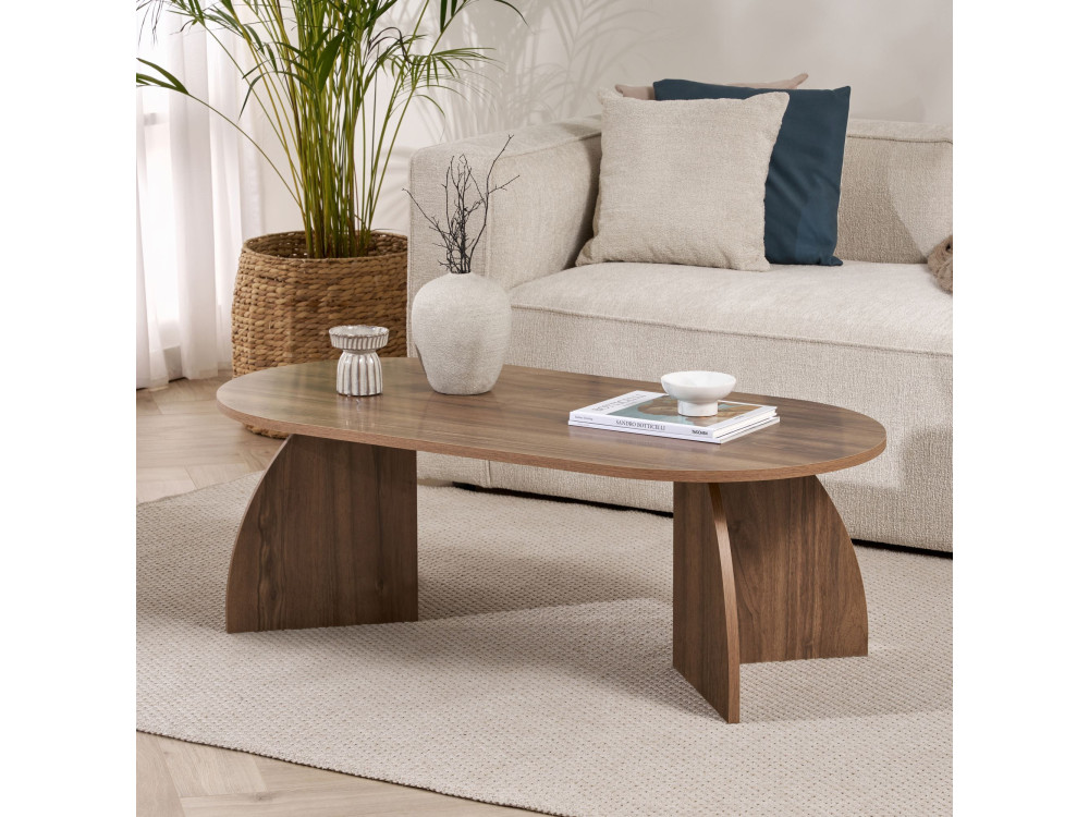 Mesa baja de madera "Melina" 120 x 60 x 40 cm - Nogal
