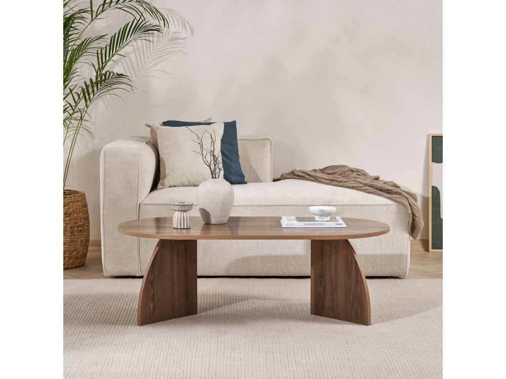 Mesa baja de madera "Melina" 120 x 60 x 40 cm - Nogal