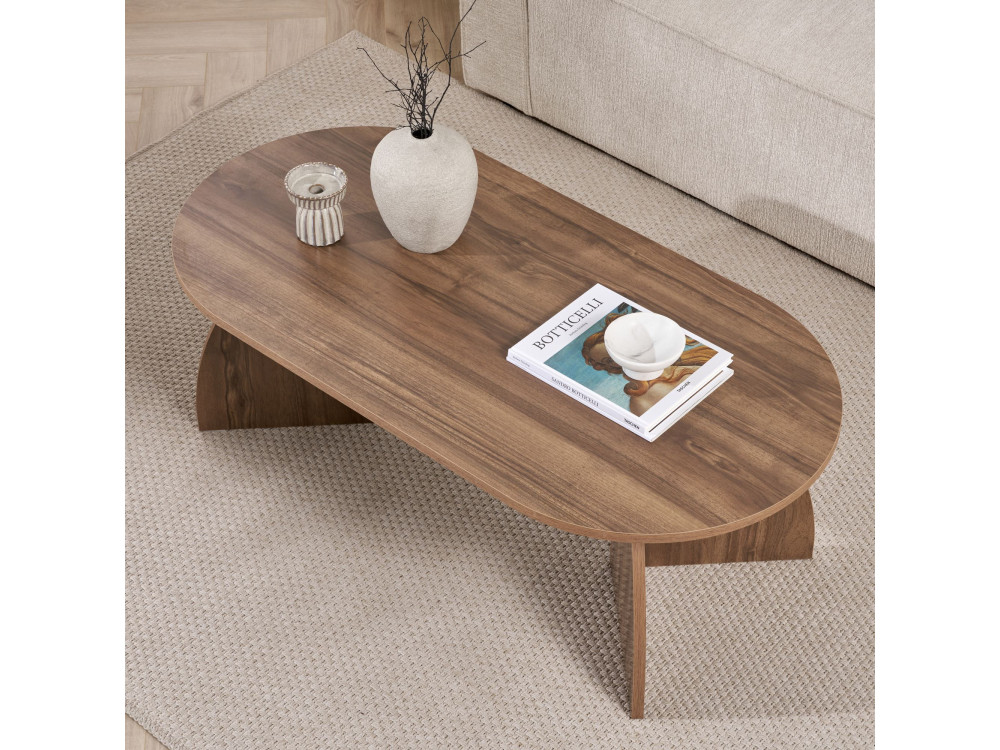 Mesa baja de madera "Melina" 120 x 60 x 40 cm - Nogal
