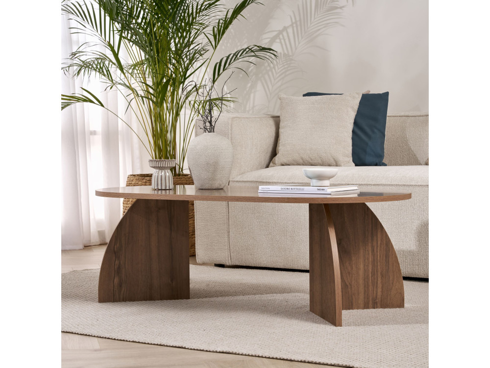 Mesa baja de madera "Melina" 120 x 60 x 40 cm - Nogal