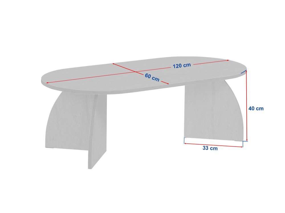 Mesa baja de madera "Melina" 120 x 60 x 40 cm - Nogal