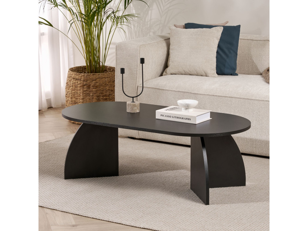Mesa baja de madera "Melina" 120 x 60 x 40 cm - Madera negra