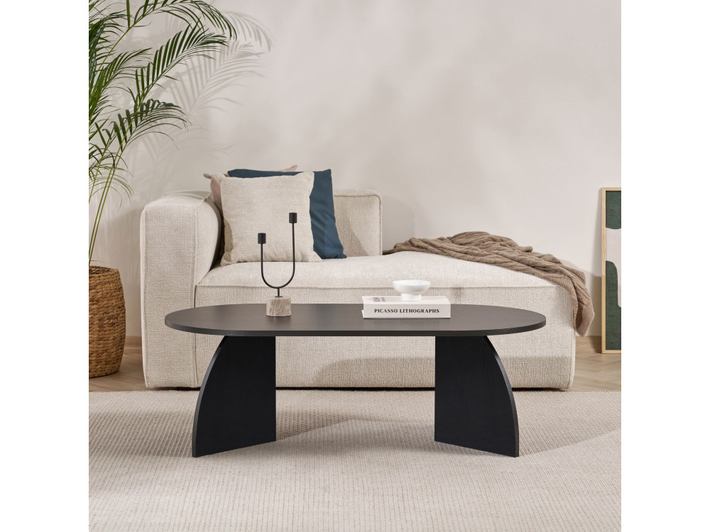 Mesa baja de madera "Melina" 120 x 60 x 40 cm - Madera negra