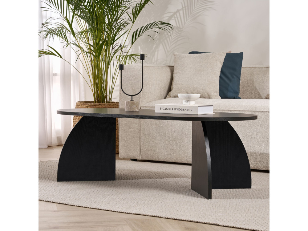 Mesa baja de madera "Melina" 120 x 60 x 40 cm - Madera negra