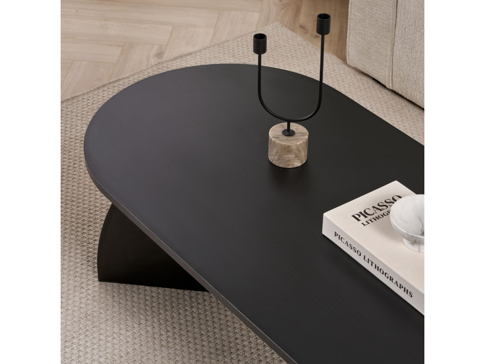 Mesa baja de madera "Melina" 120 x 60 x 40 cm - Madera negra