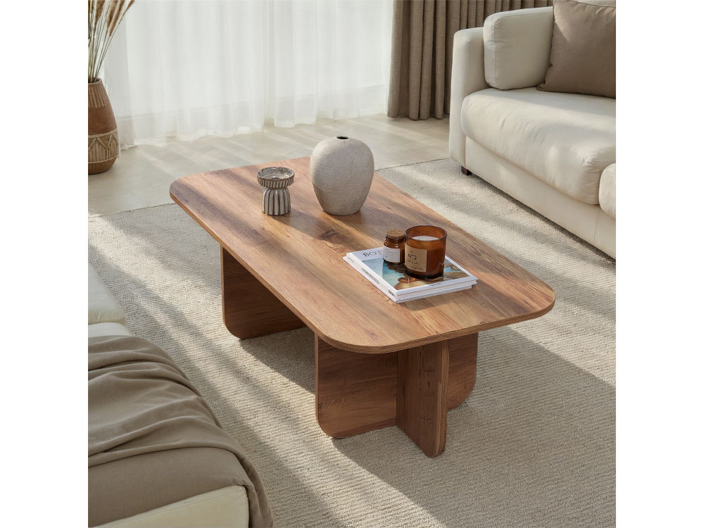 Mesa baja de madera "Akira" 120 x 60 x 41 cm - Pino Atlántico