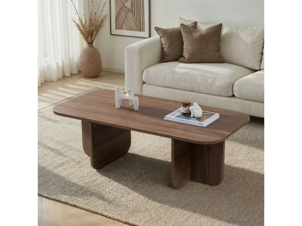 Mesa baja de madera "Akira" 120 x 60 x 41 cm - Nogal