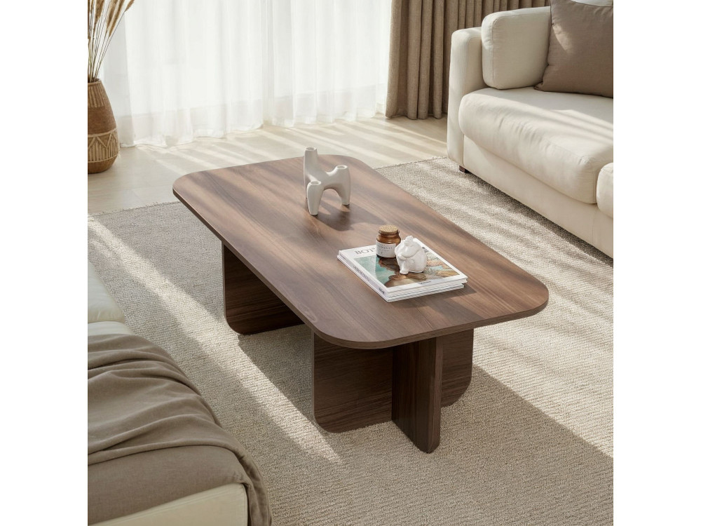 Mesa baja de madera "Akira" 120 x 60 x 41 cm - Nogal