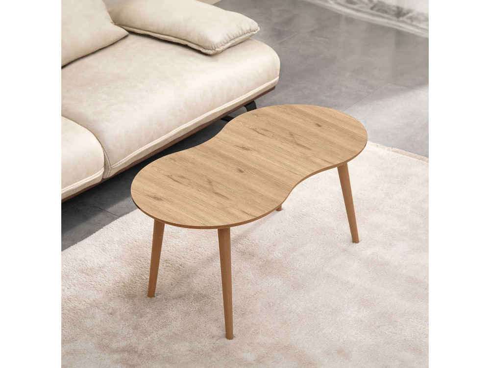 Mesa baja de madera "Moon" 99 x 54 x 45 cm - Roble