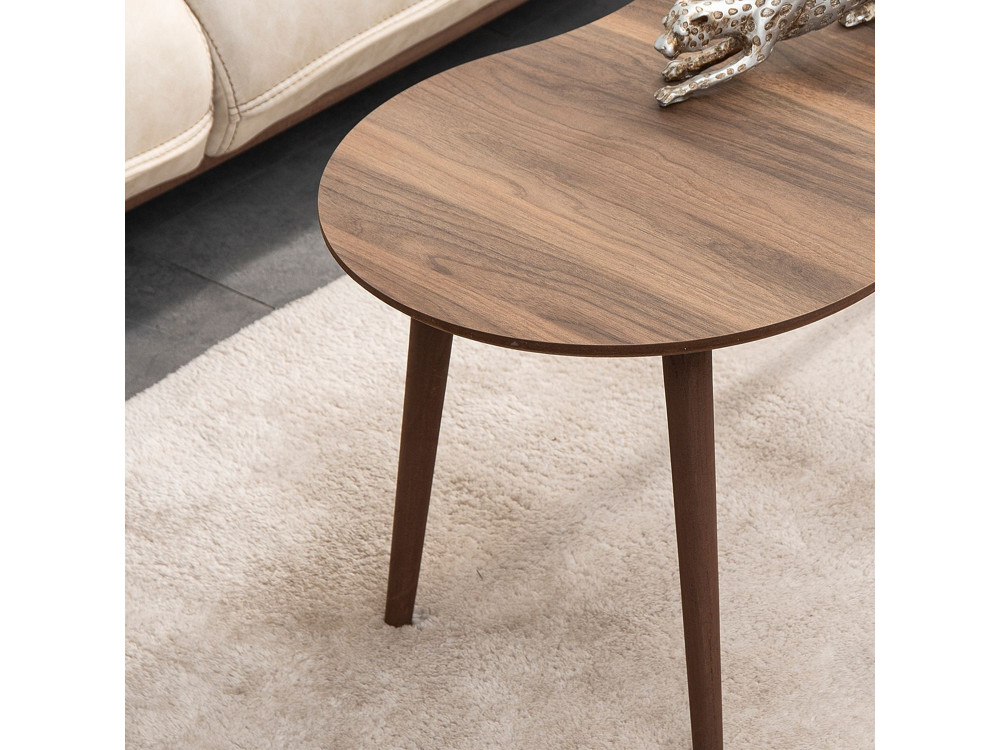 Mesa baja de madera "Moon" 99 x 54 x 45 cm - Nogal