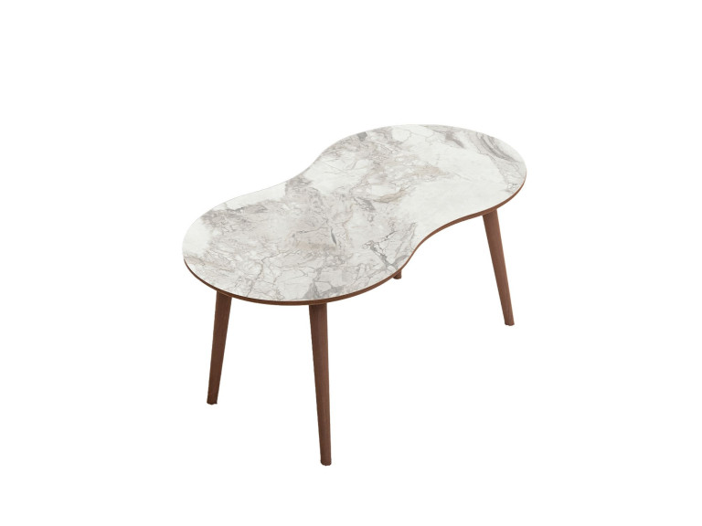 Mesa baja de madera "Moon" 99 x 54 x 45 cm - Blanco