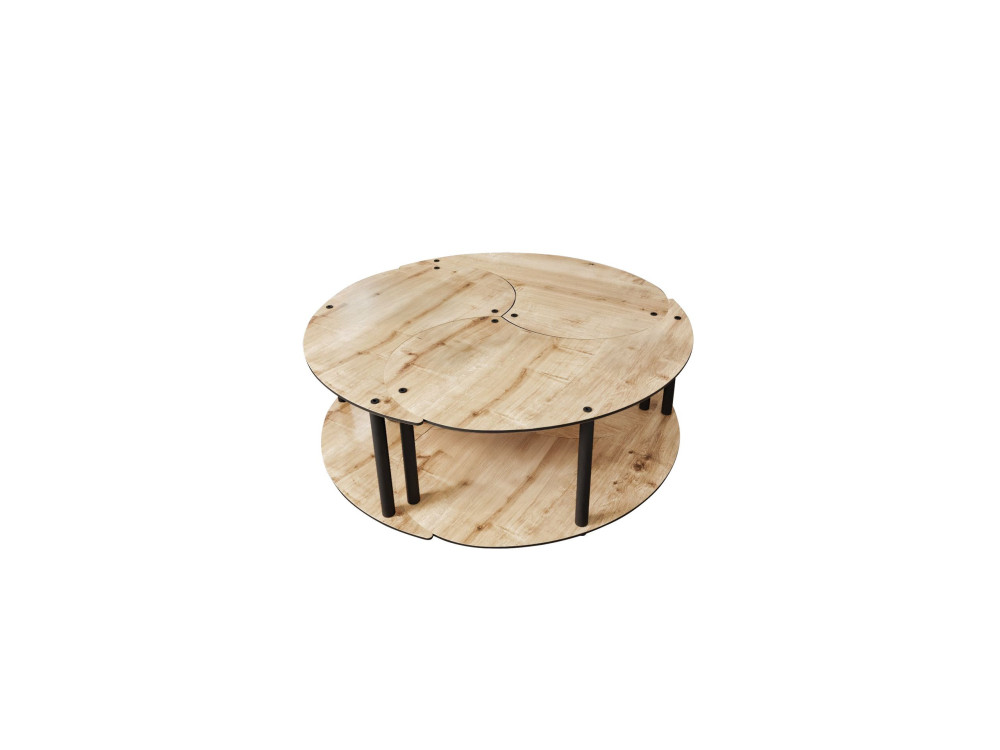 Juego de mesa baja de madera "Yin" 70 x 70 x 38 cm - Roble