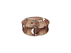 Juego de mesa baja de madera "Yin" 70 x 70 x 38 cm - Nogal