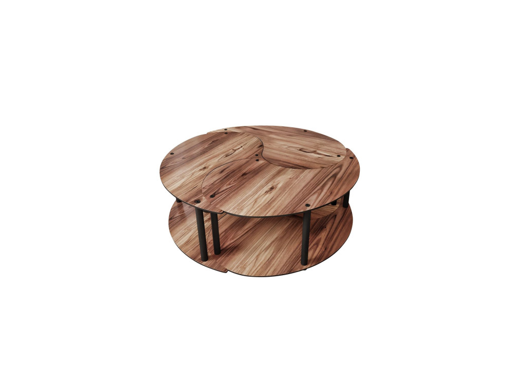 Juego de mesa baja de madera "Yin" 70 x 70 x 38 cm - Nogal