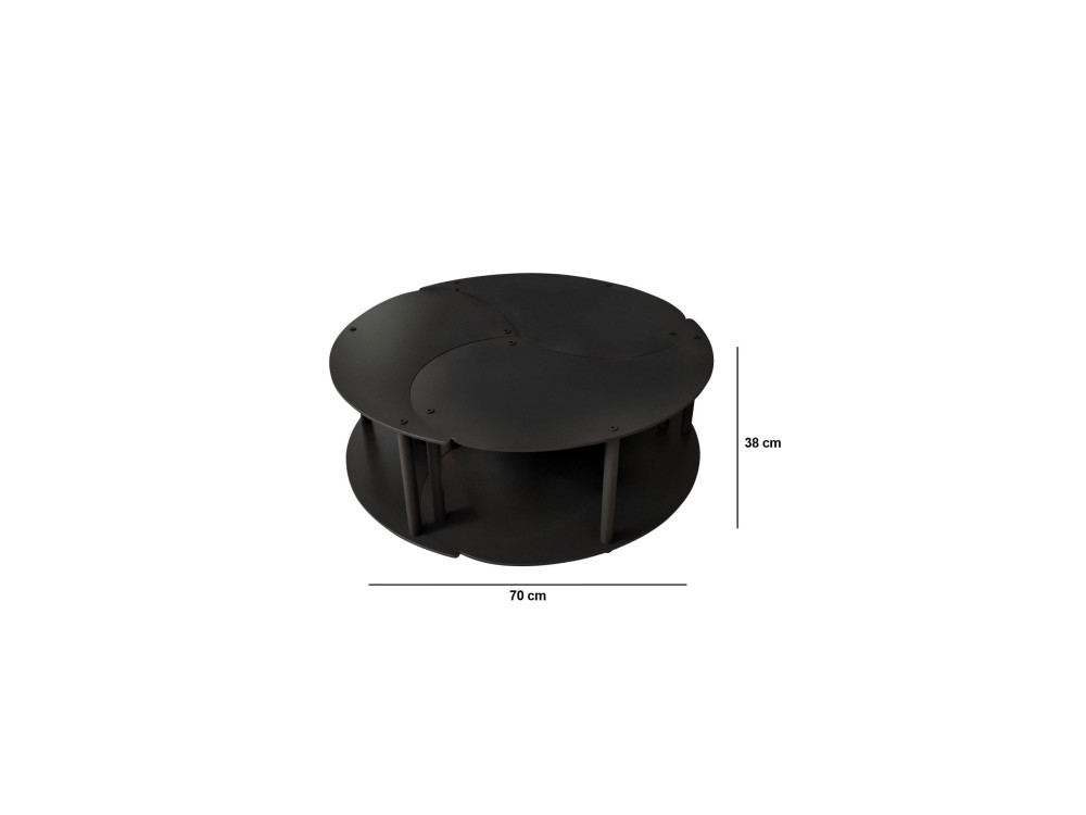 Juego de mesa baja de madera "Yin" 70 x 70 x 38 cm - Negro