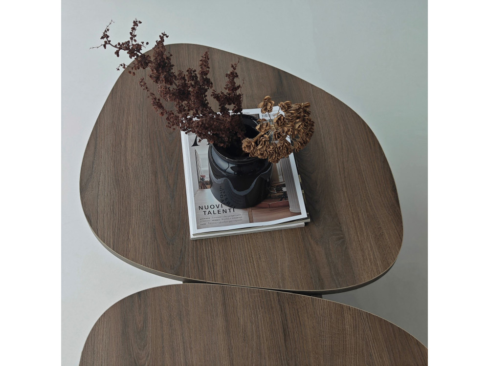 Mesa baja de madera "Stones" 125 x 60 x 38 cm - Nogal