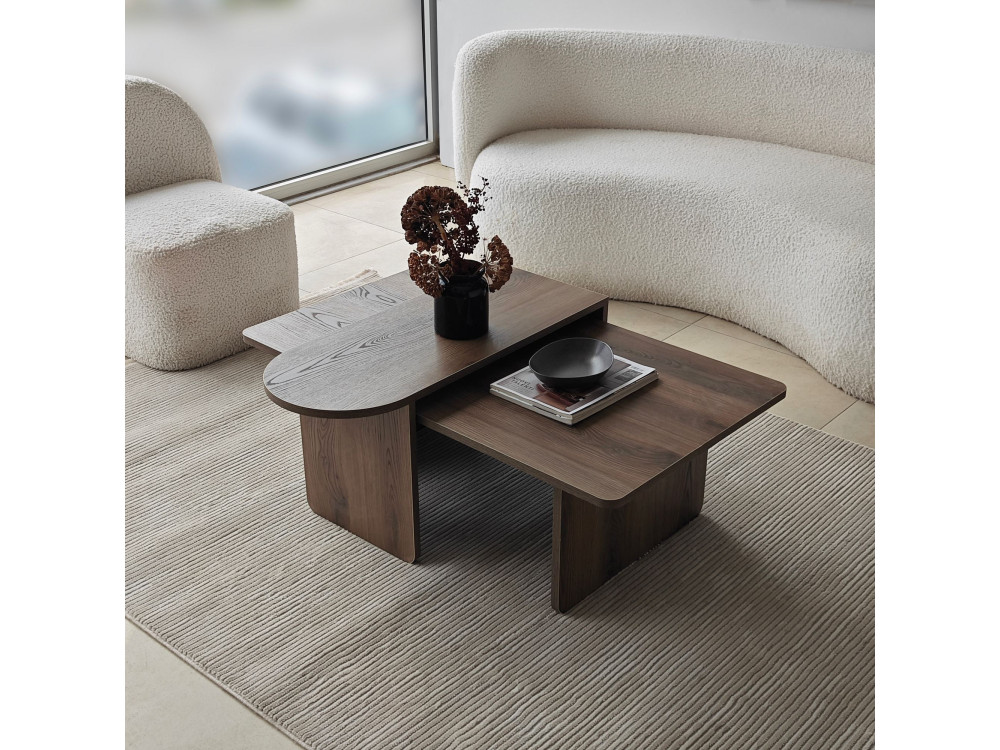 Juego de mesa baja de madera "París" 105 x 60 x 35 cm - Bronce