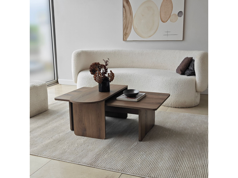 Juego de mesa baja de madera "París" 105 x 60 x 35 cm - Bronce