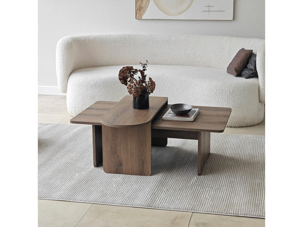 Juego de mesa baja de madera "París" 105 x 60 x 35 cm - Bronce