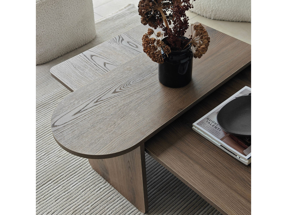 Juego de mesa baja de madera "París" 105 x 60 x 35 cm - Bronce