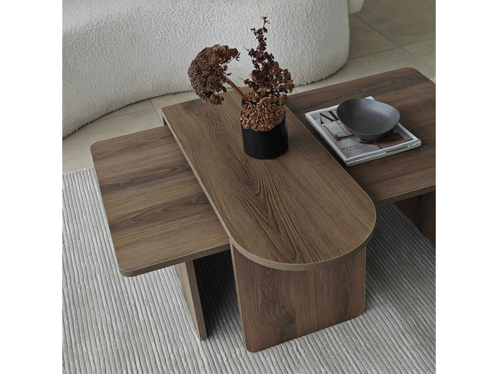 Juego de mesa baja de madera "París" 105 x 60 x 35 cm - Bronce