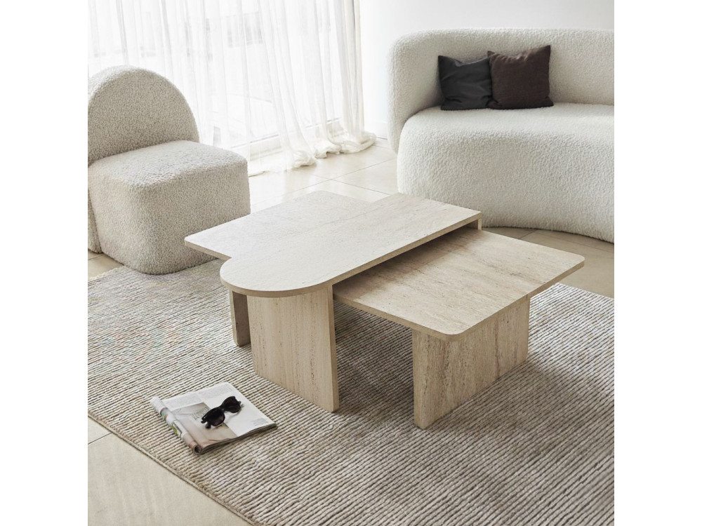 Juego de mesa baja de madera "París" 105 x 60 x 35 cm - Bronce