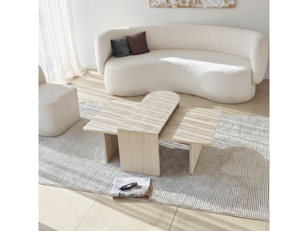 Juego de mesa baja de madera "París" 105 x 60 x 35 cm - Bronce