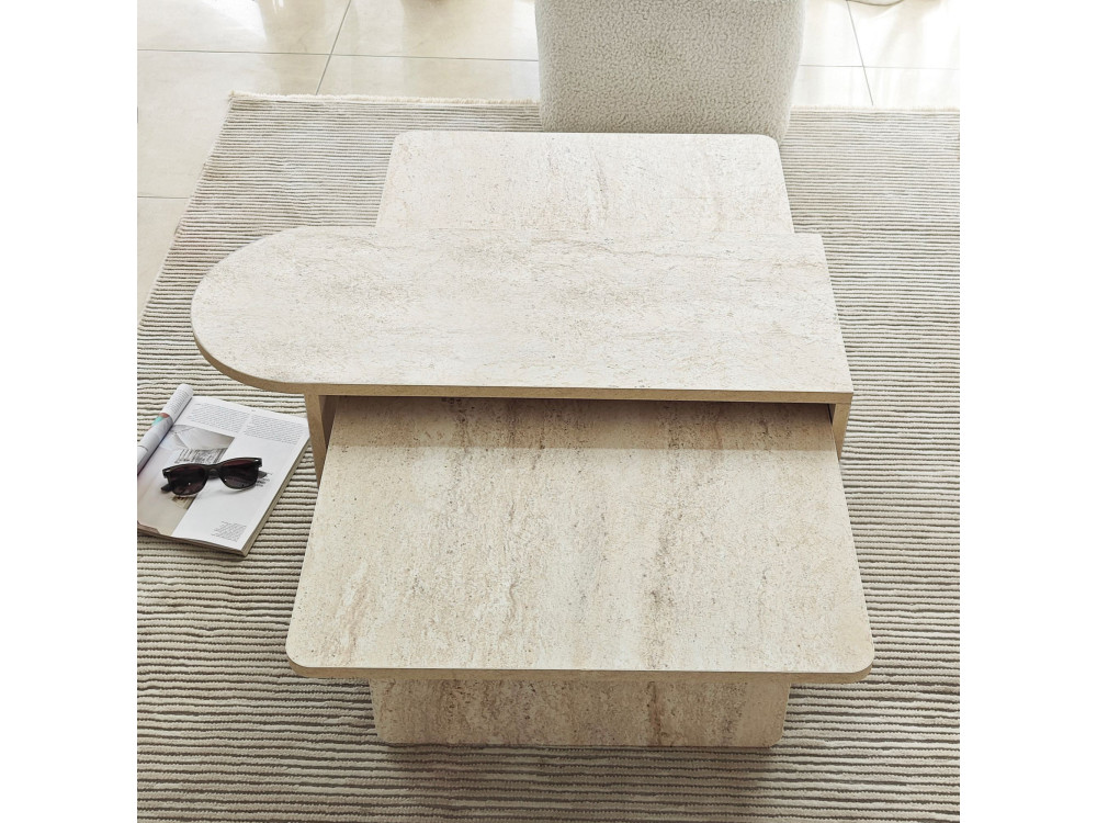 Juego de mesa baja de madera "París" 105 x 60 x 35 cm - Bronce