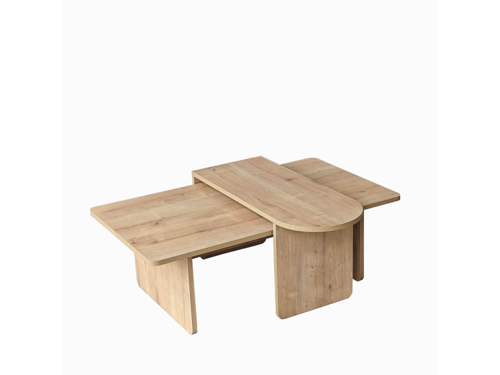 Juego de mesa baja de madera "París" 105 x 60 x 35 cm - Bronce