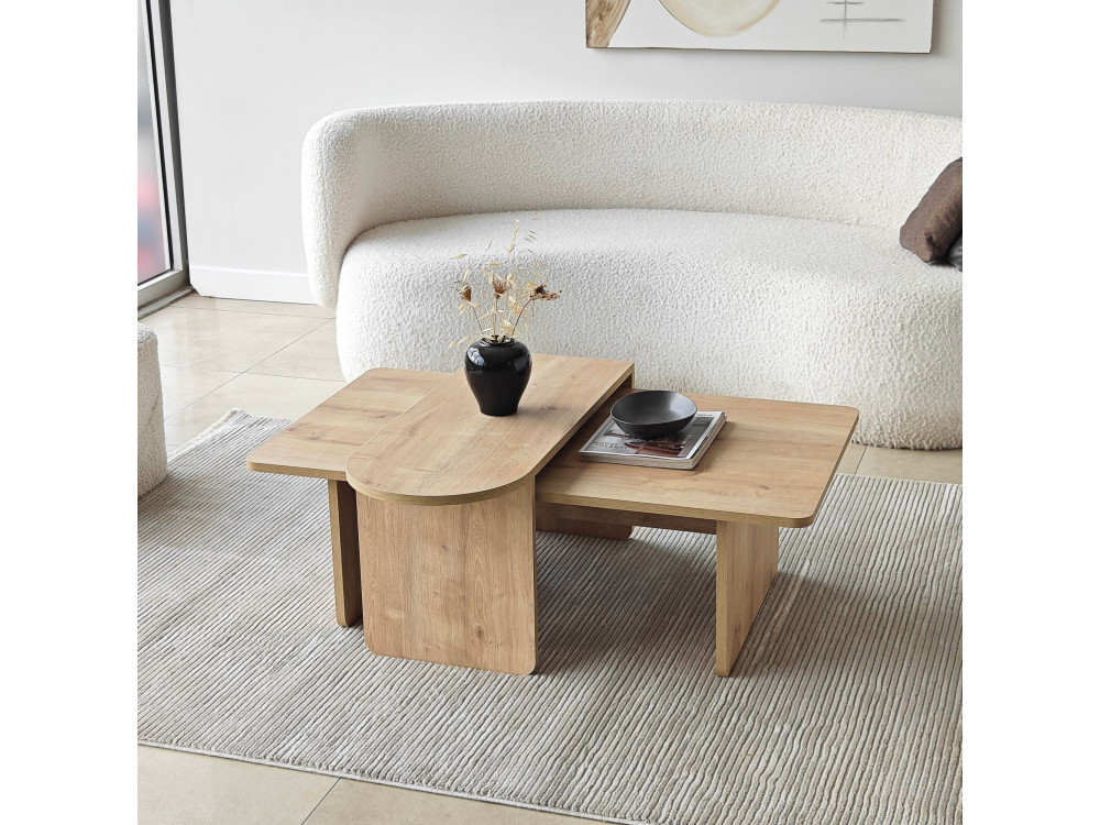 Juego de mesa baja de madera "París" 105 x 60 x 35 cm - Bronce