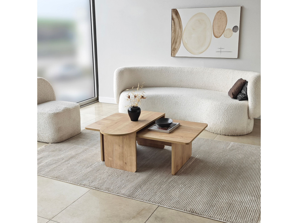 Juego de mesa baja de madera "París" 105 x 60 x 35 cm - Bronce