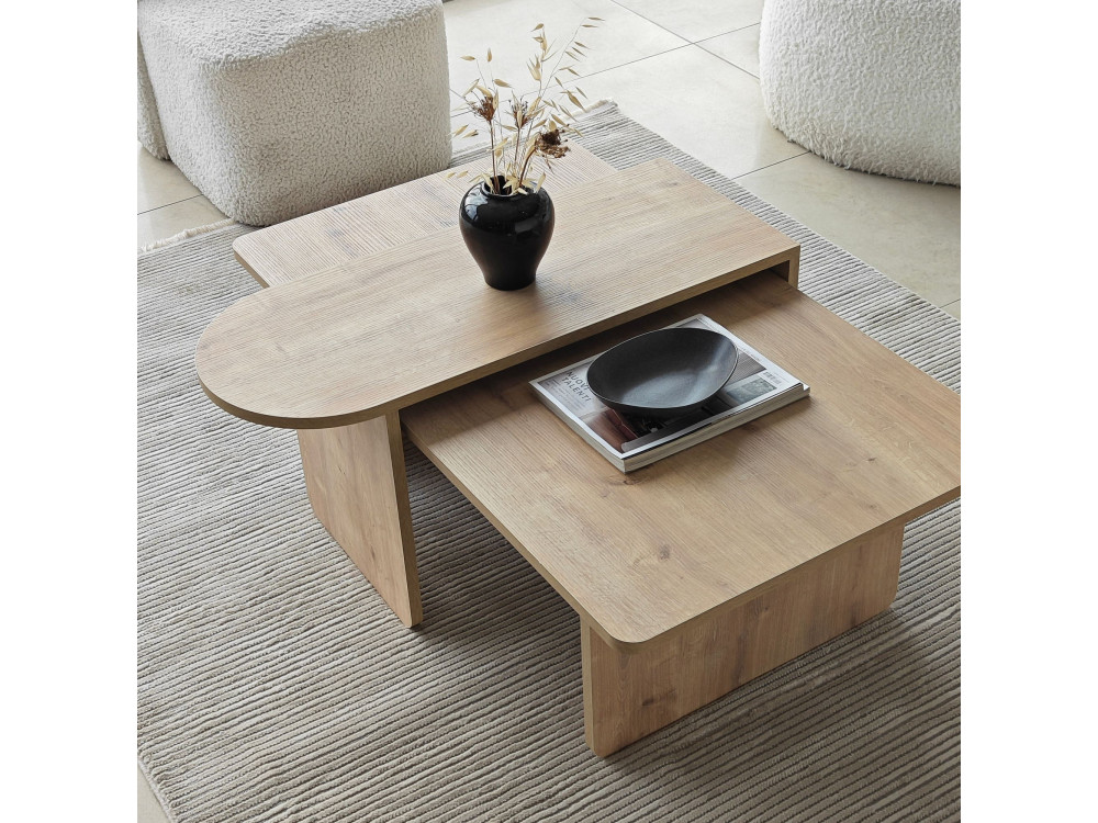 Juego de mesa baja de madera "París" 105 x 60 x 35 cm - Bronce